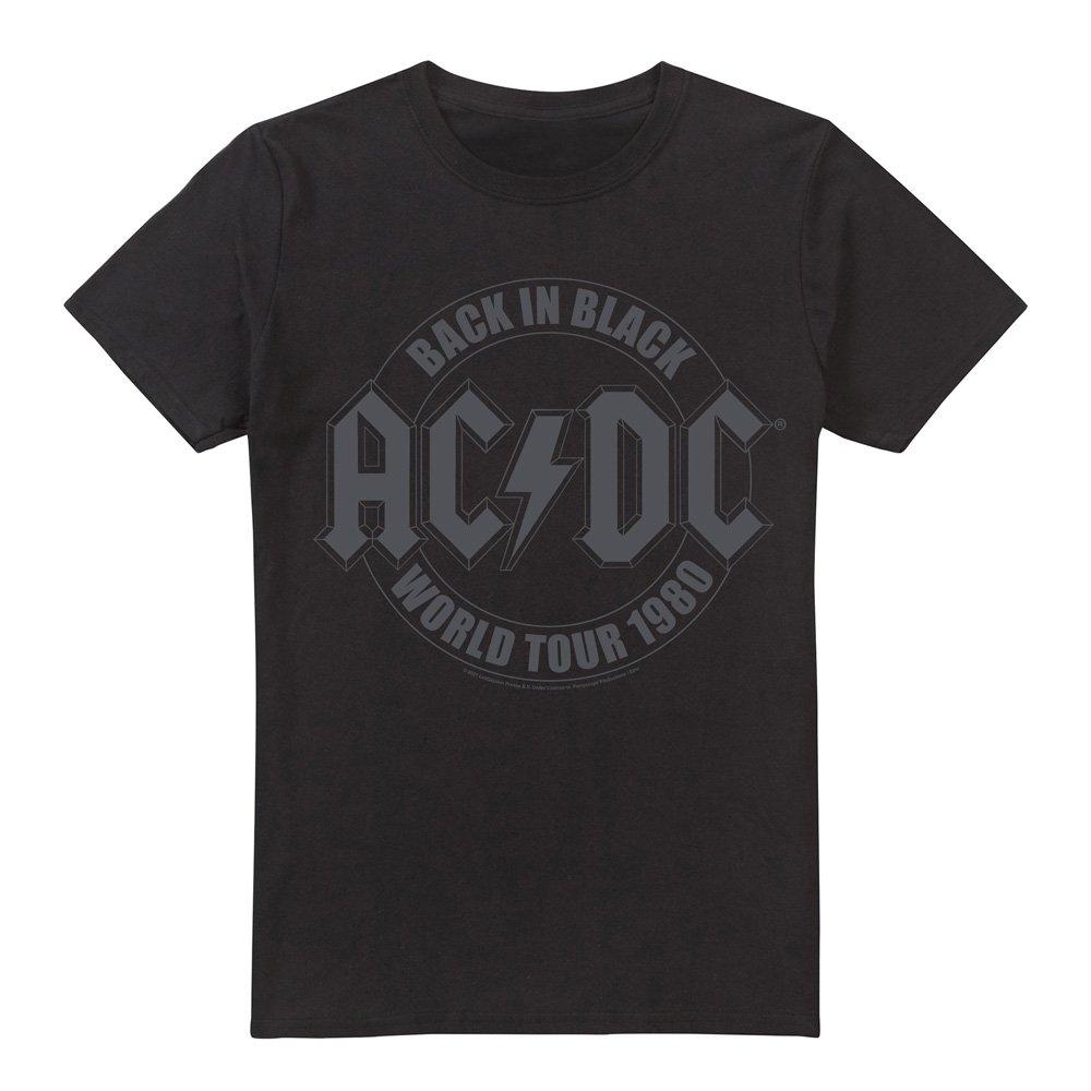 Black - ACDC - AC DC Tour Emblem Unisex T Shirt Black - 4