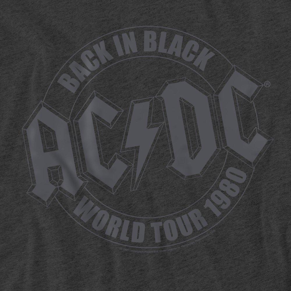Charcoal - ACDC - AC DC Tour Emblem-Adult Heather Black - 2