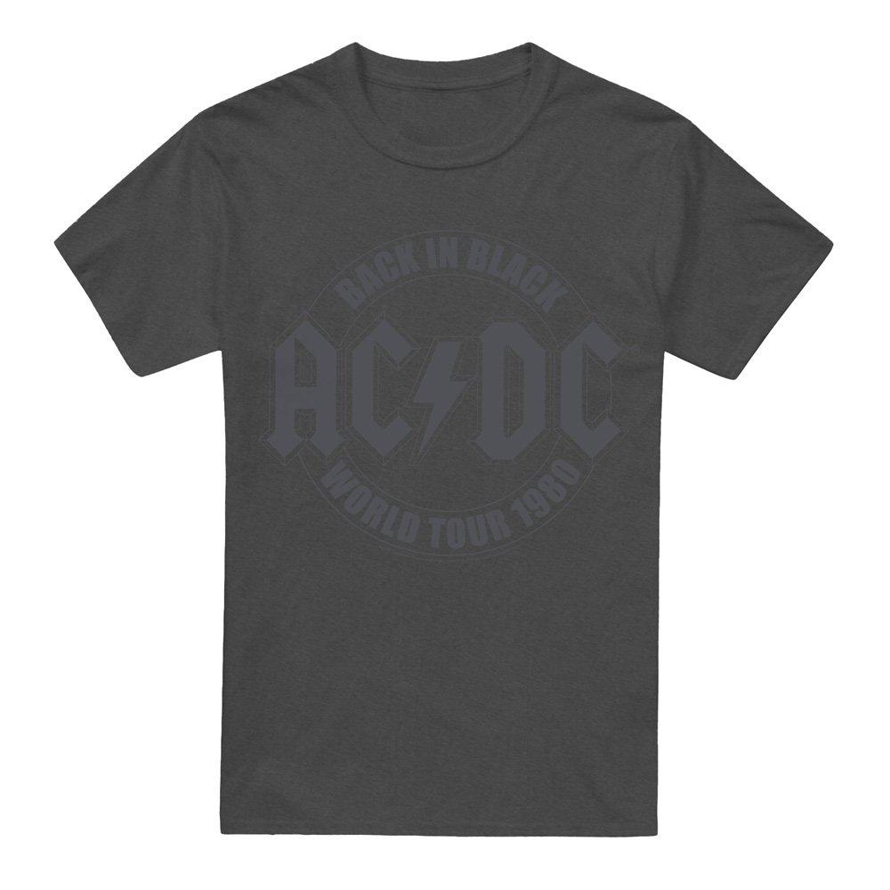 Charcoal - ACDC - AC DC Tour Emblem-Adult Heather Black - 4