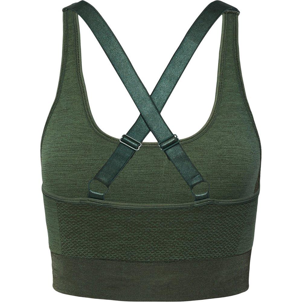 Green - Hummel - Seamless Medium Support Low Impact Sports Bra - 2