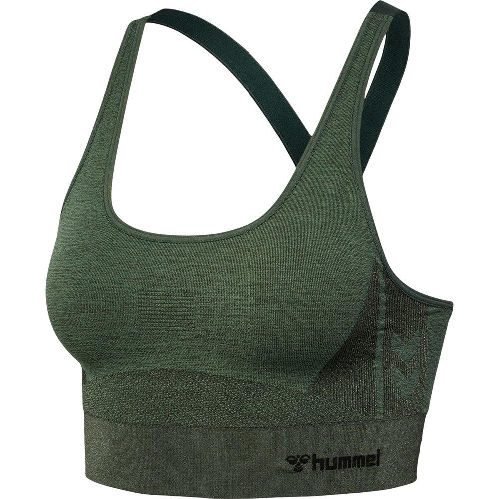 Green - Hummel - Seamless Medium Support Low Impact Sports Bra - 3