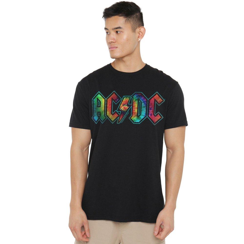 Black - ACDC - AC DC Tie Dye Logo Unisex T Shirt Black - 1