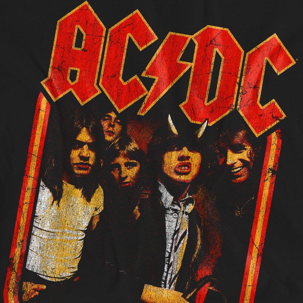 Black - ACDC - AC DC Group Distressed T-Shirt Black - 2