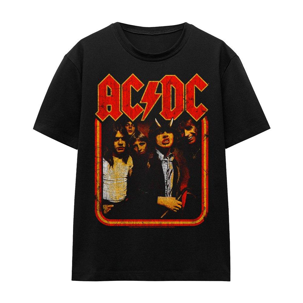 Black - ACDC - AC DC Group Distressed T-Shirt Black - 4