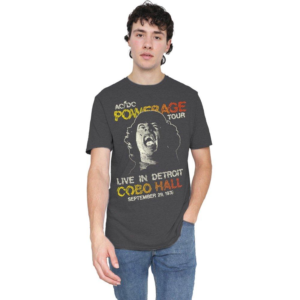 Charcoal - ACDC - AC DC Powerage Tour-Adult Heather Black - 1