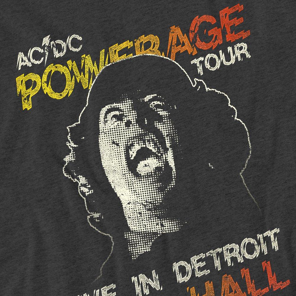 Charcoal - ACDC - AC DC Powerage Tour-Adult Heather Black - 2
