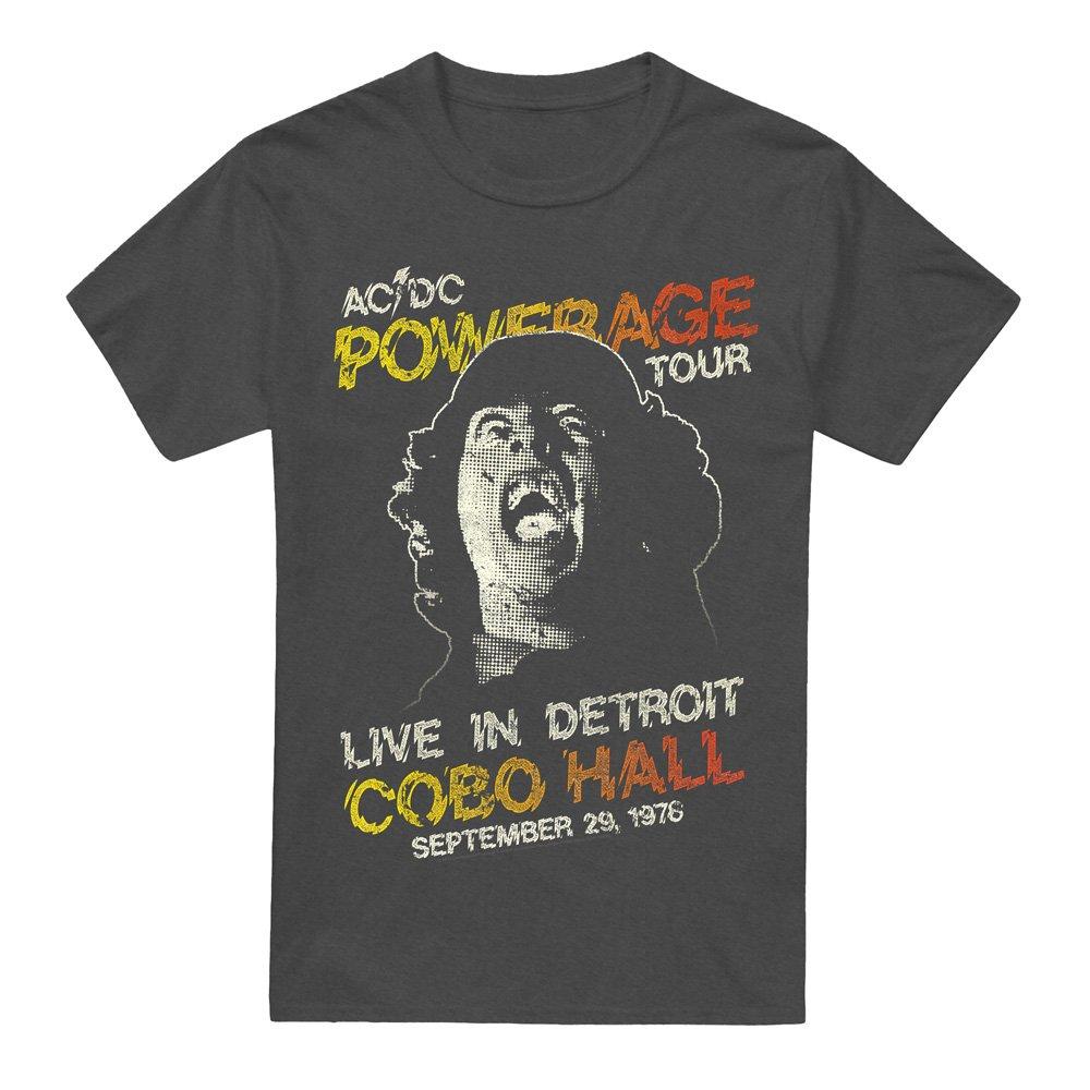 Charcoal - ACDC - AC DC Powerage Tour-Adult Heather Black - 4