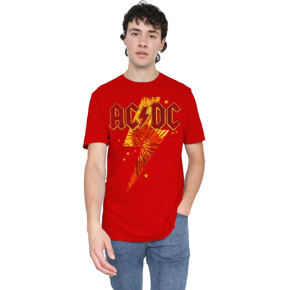 Red - ACDC - AC DC Tie Dye BoltT Shirt Red - 1
