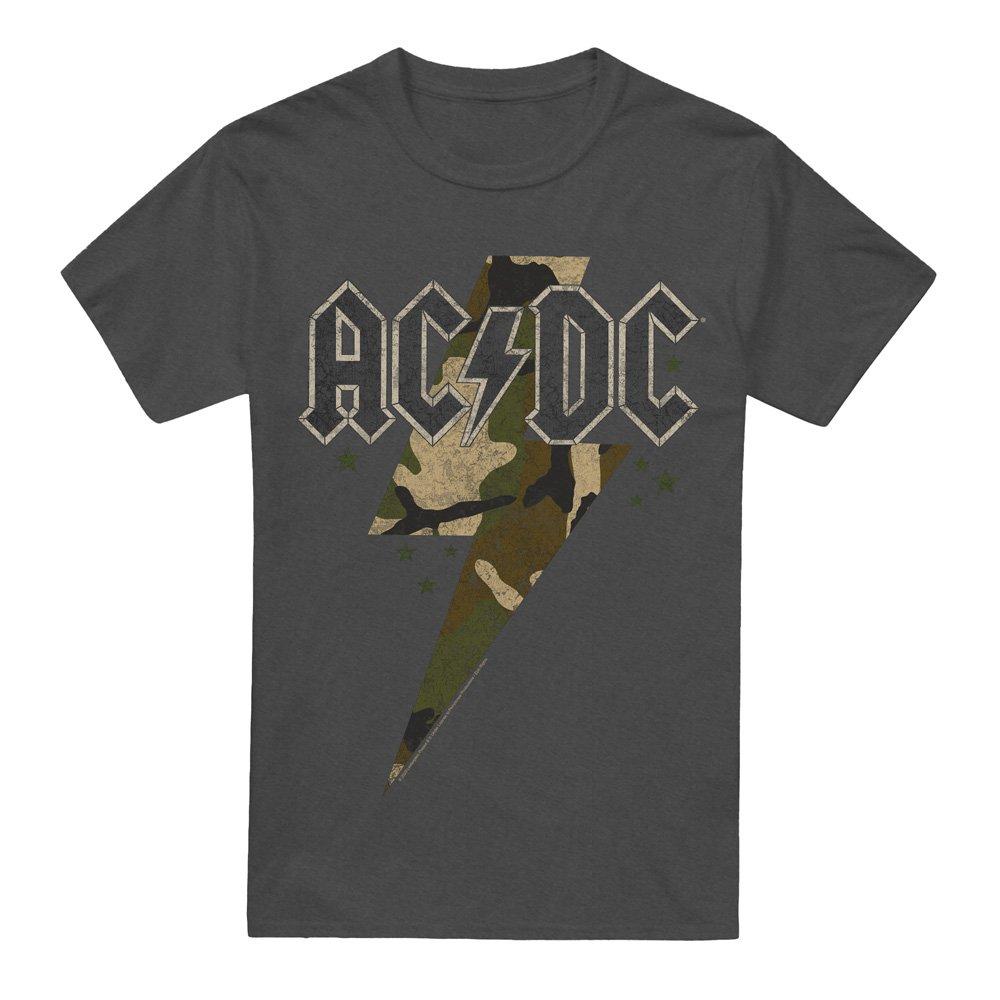 Charcoal - ACDC - AC DC Camo Bolt T-Shirt Charcoal - 4