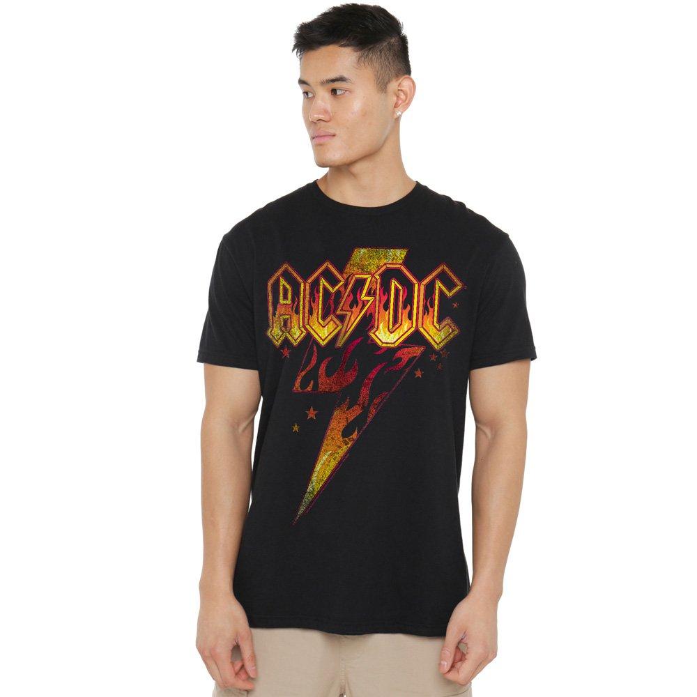 Black - ACDC - AC DC Fire Bolt T-Shirt Black - 1