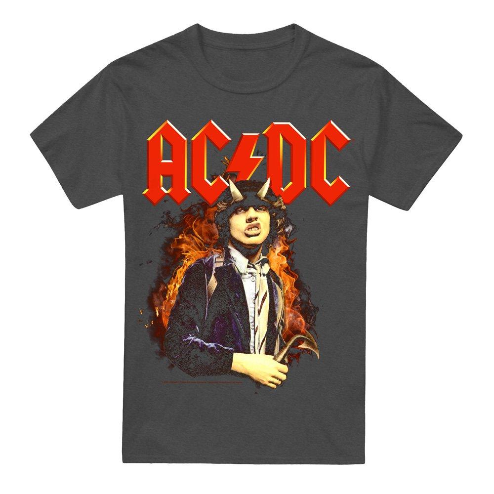Charcoal - ACDC - AC DC Fire And Horns T-Shirt Charcoal - 4