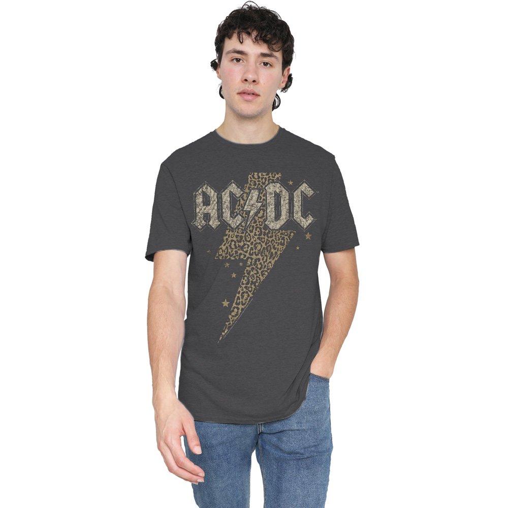Charcoal - ACDC - AC DC Leopard Bolt T-Shirt Charcoal - 1