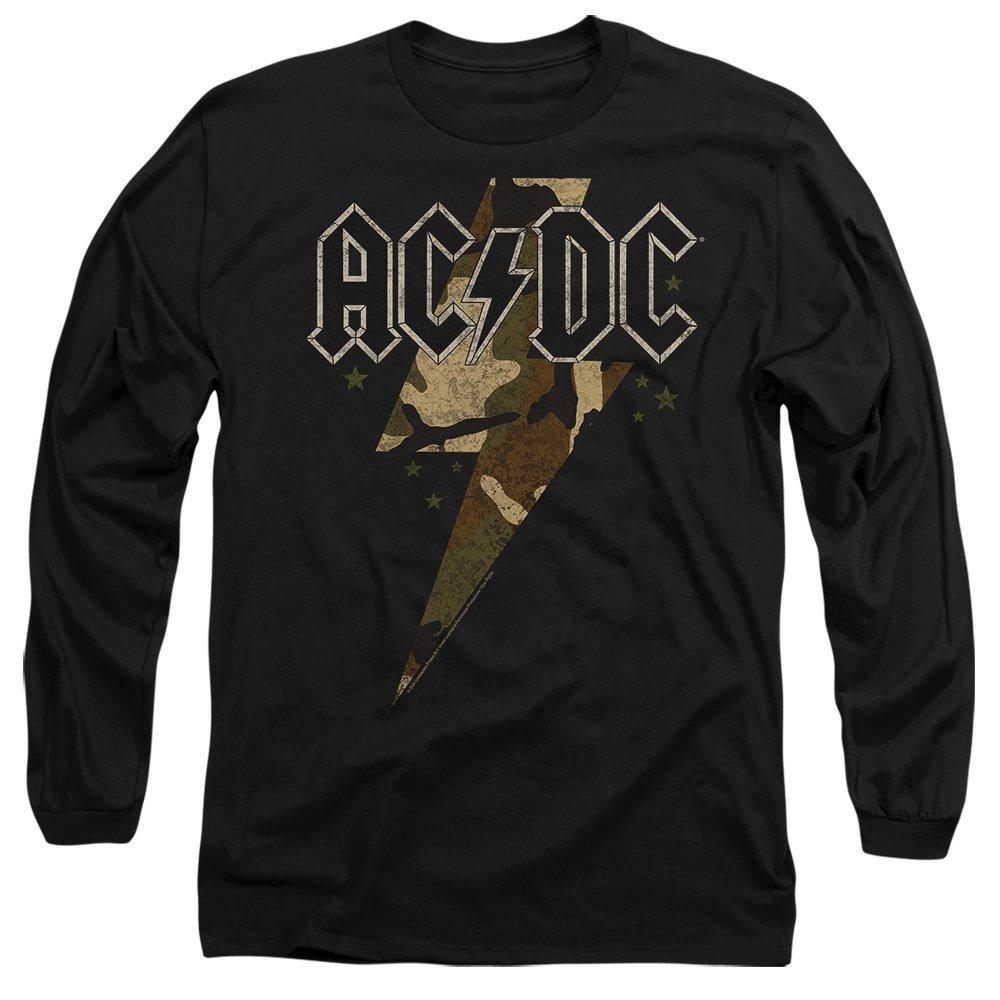 Black - ACDC - ACDC Camo Bolt Mens Long Sleeve T Shirt Black - 1
