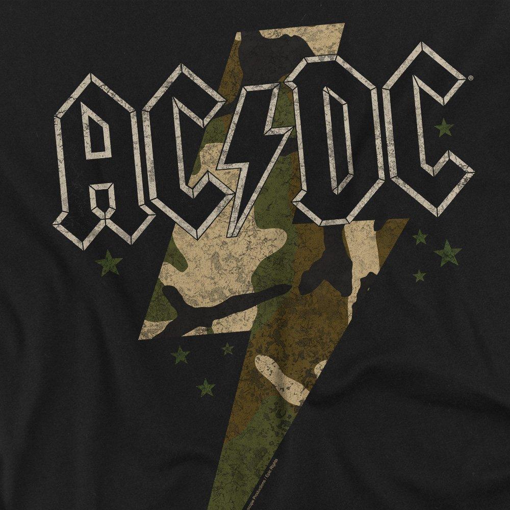 Black - ACDC - ACDC Camo Bolt Mens Long Sleeve T Shirt Black - 2