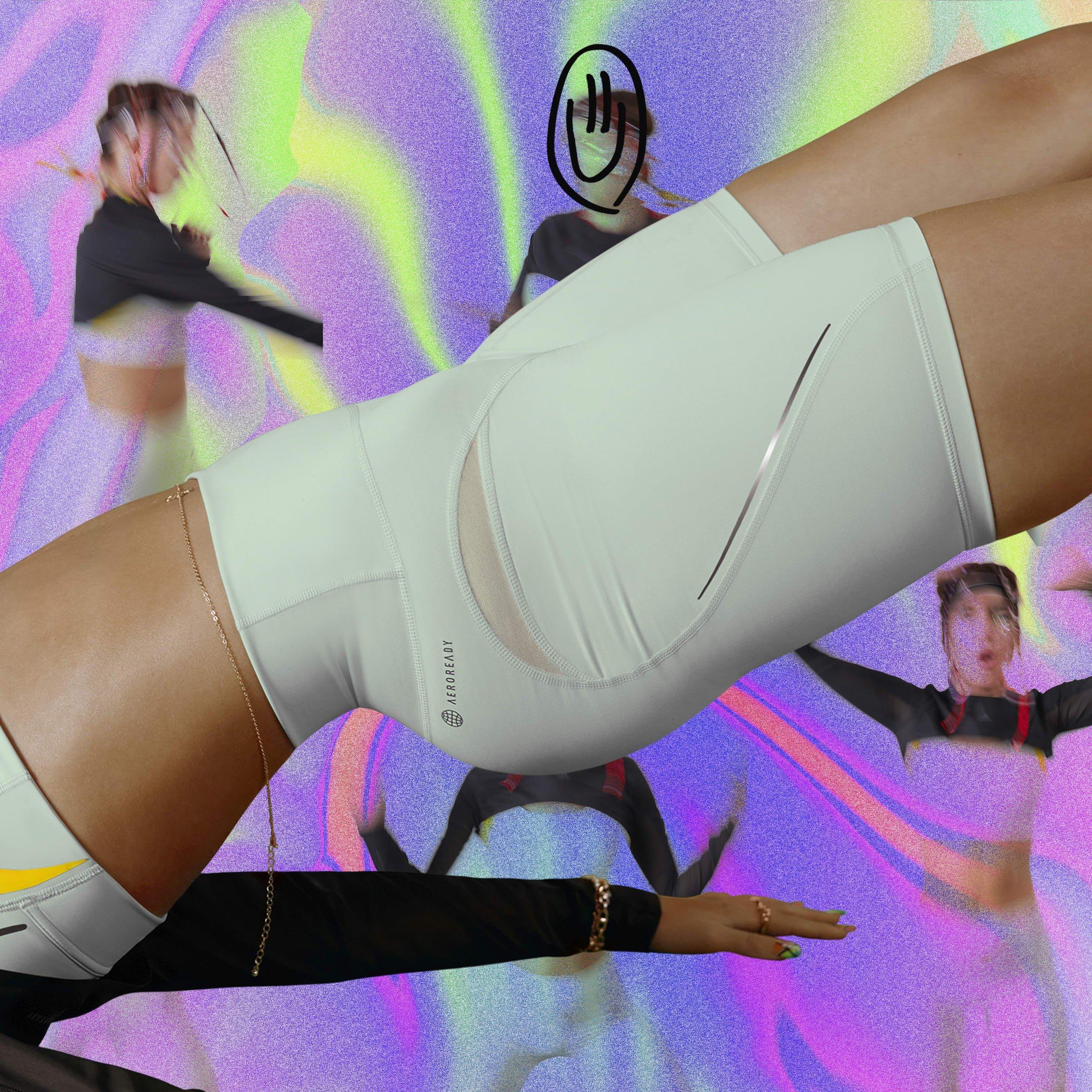 Verde Lino - adidas - Tailored Hiit 45 Seconds Training Short Tights Wom Gym Legging Womens - 11