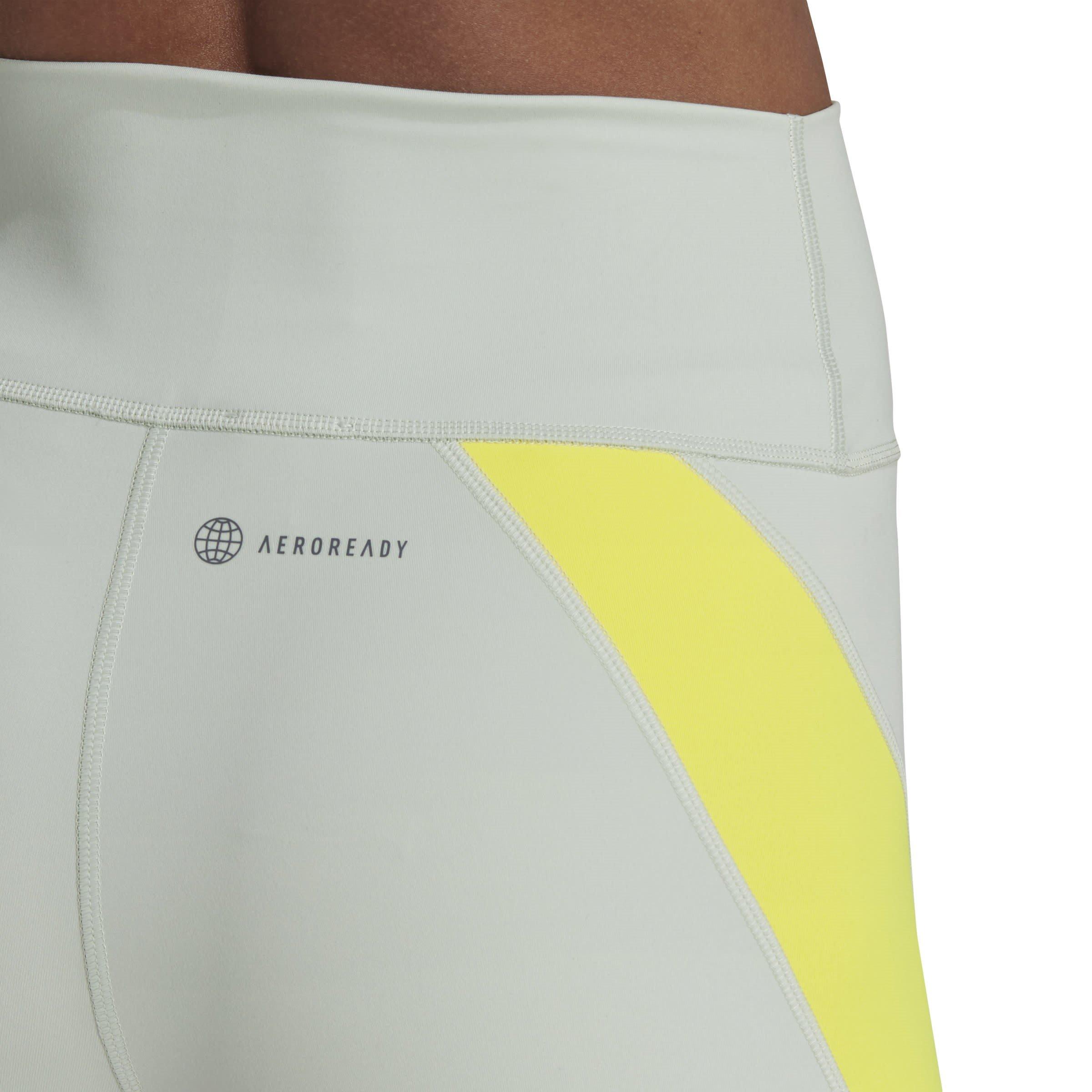 Vert lin. - adidas - Training Essentials Hiit Colourblock 7/8 Leggings Gym Leggings Womens - 6