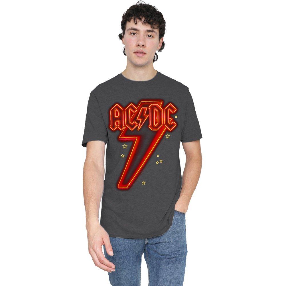 Charcoal - ACDC - AC DC Neon Bolt T-Shirt Charcoal - 1