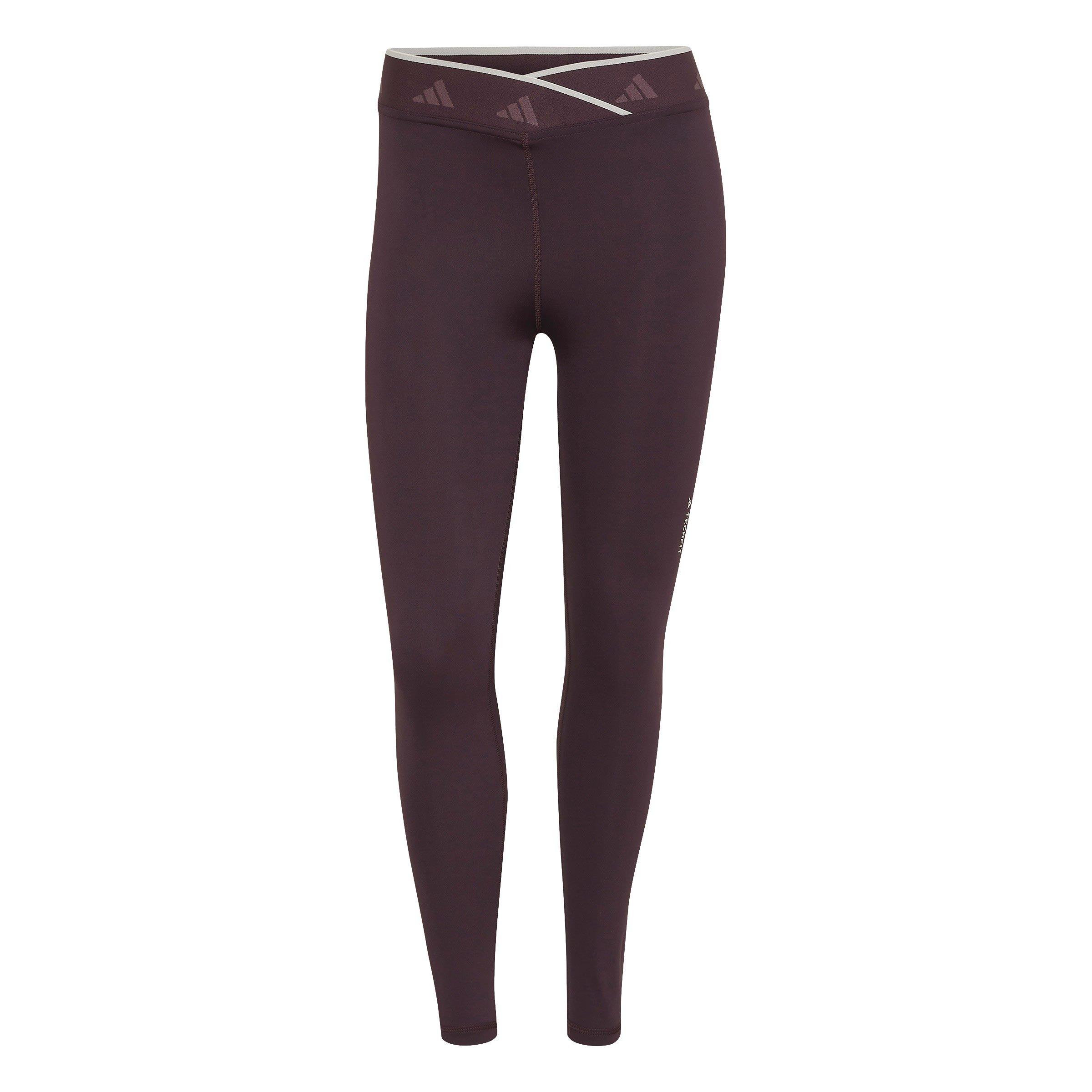Shadow Maroon - adidas - Techfit V-Shaped Elastic 7/8 Gym Leggings Womens - 1