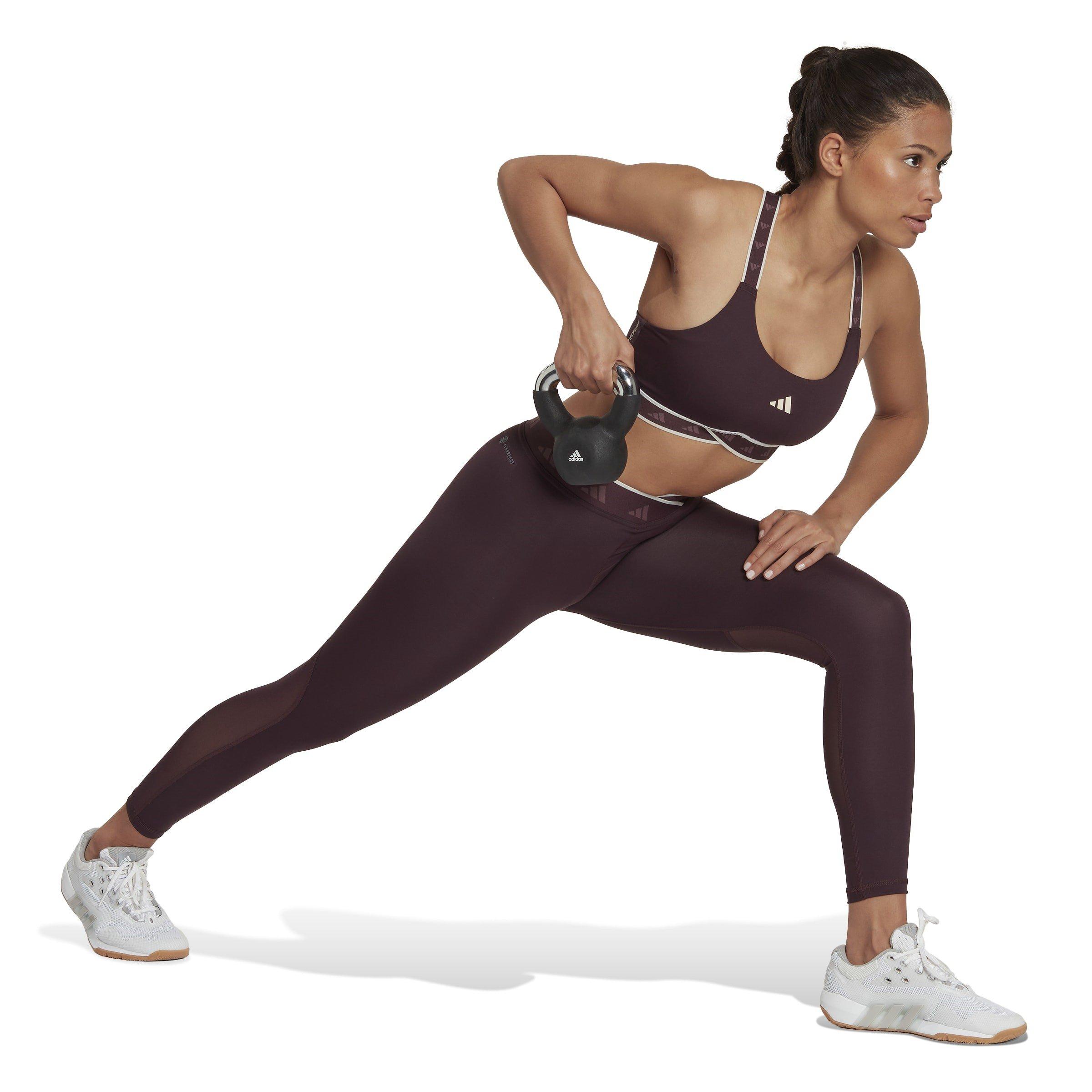 Shadow Maroon - adidas - Techfit V-Shaped Elastic 7/8 Gym Leggings Womens - 4