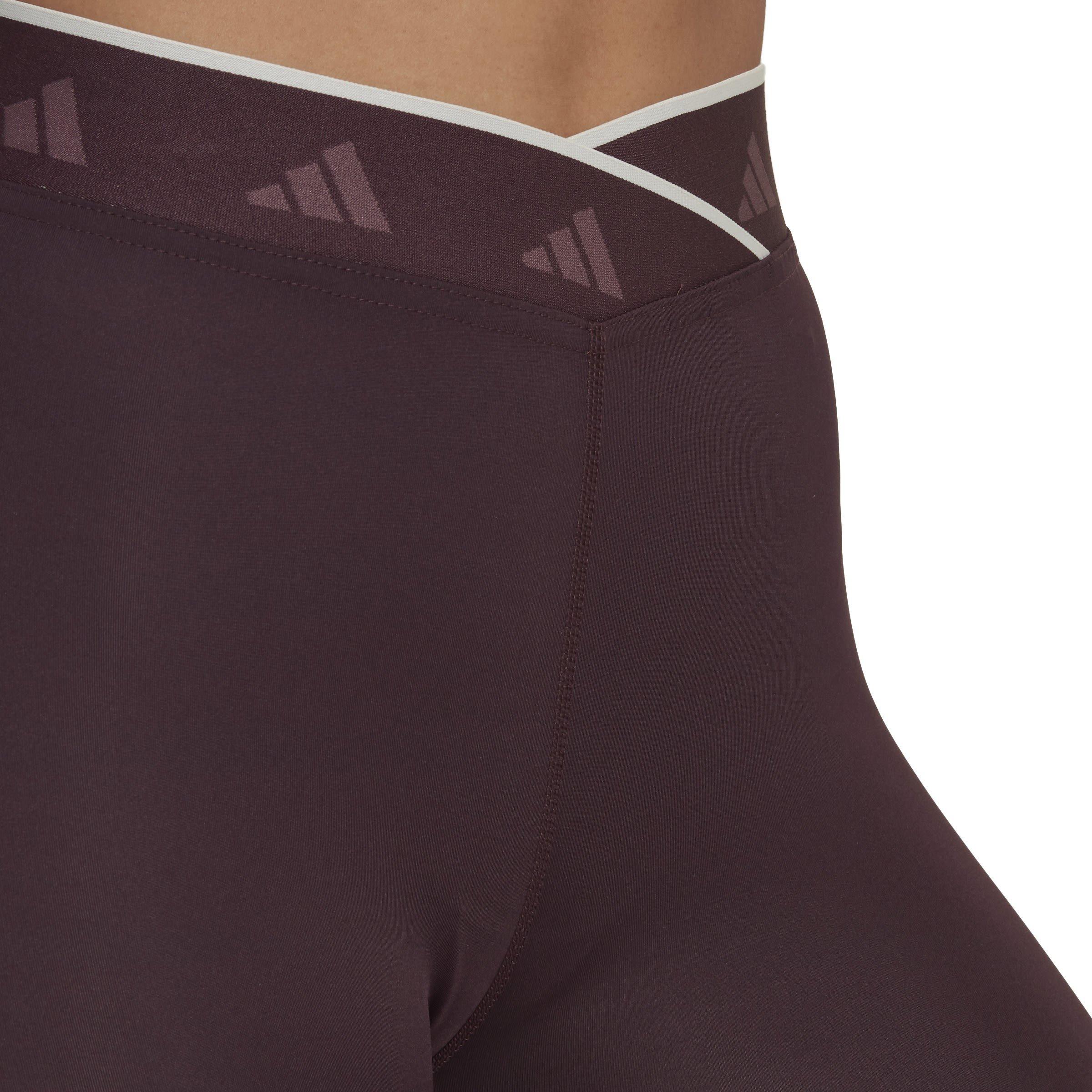 Shadow Maroon - adidas - Techfit V-Shaped Elastic 7/8 Gym Leggings Womens - 5