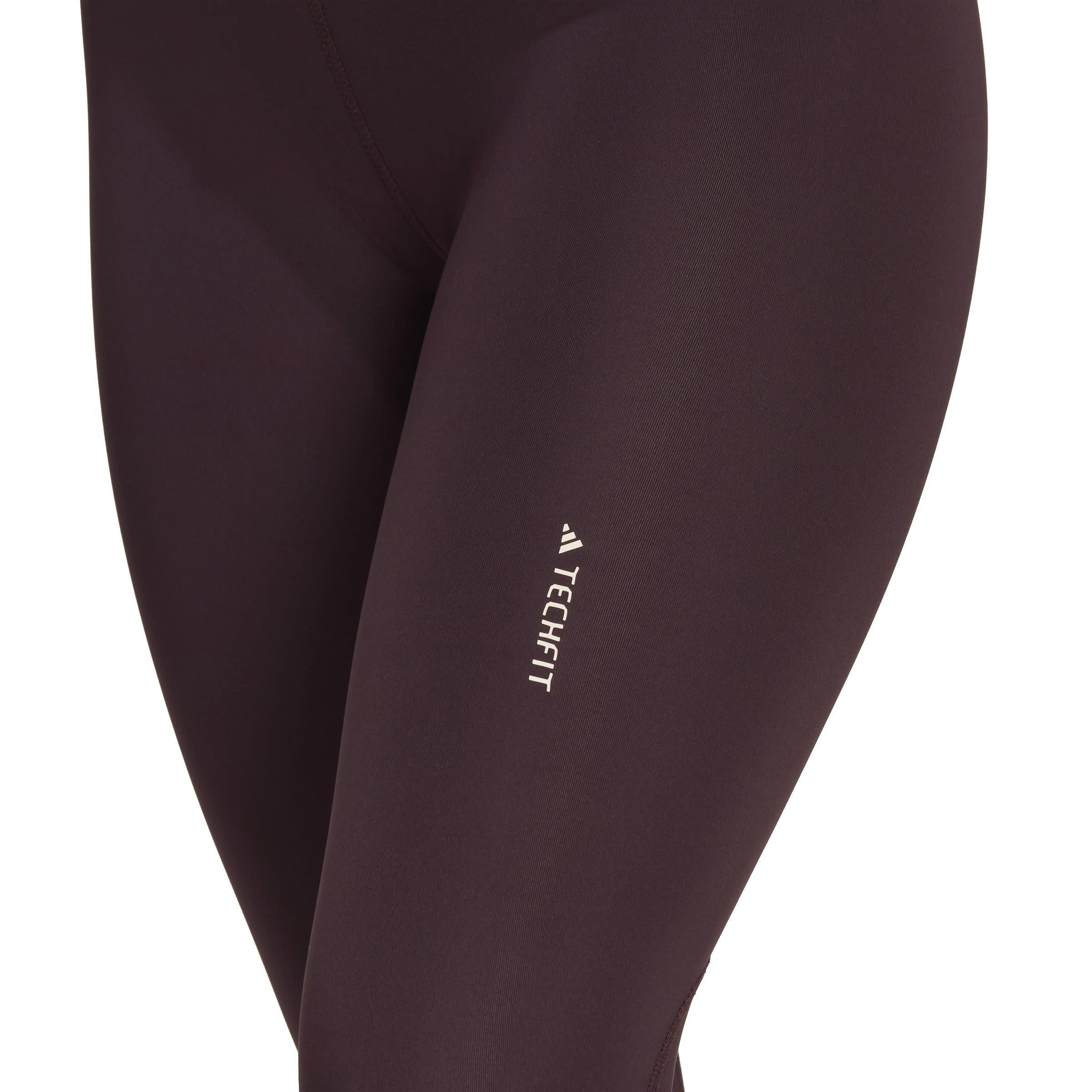 Shadow Maroon - adidas - Techfit V-Shaped Elastic 7/8 Gym Leggings Womens - 6