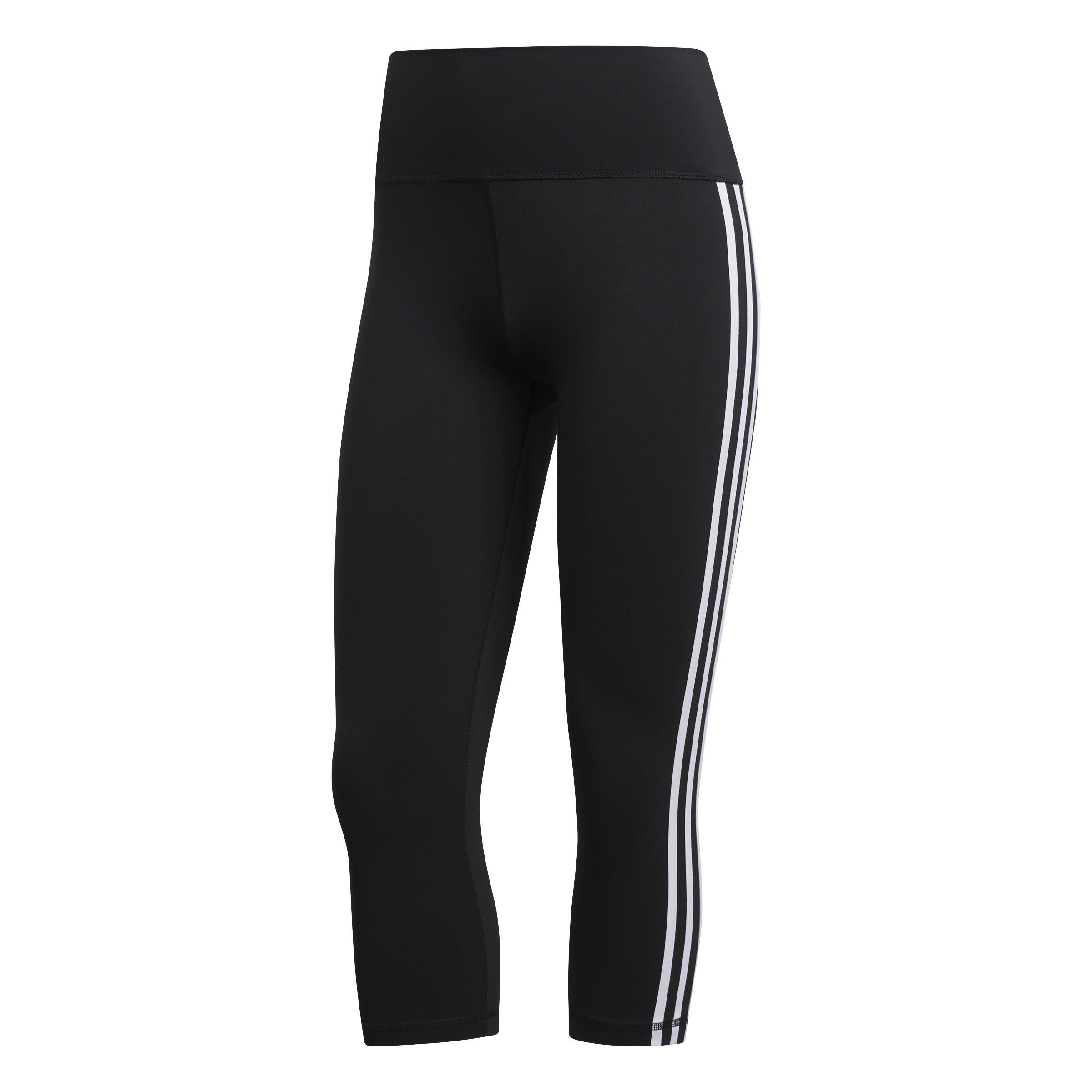 Sort/Hvid - adidas - 3-Stripes 3/4 Leggings Womens - 1