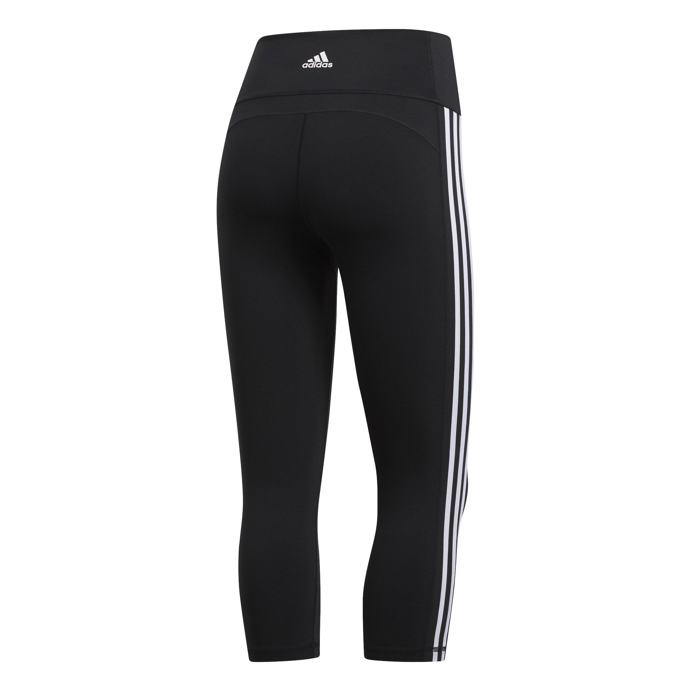 Sort/Hvid - adidas - 3-Stripes 3/4 Leggings Womens - 2