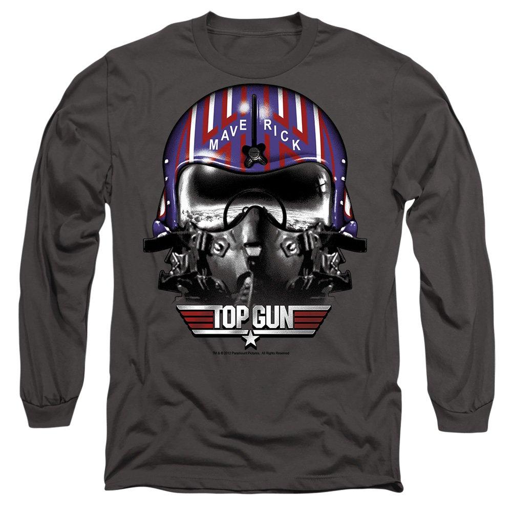 Charcoal - Top Gun - Top Gun Maverick Helmet Mens Long Sleeve T Shirt - 1