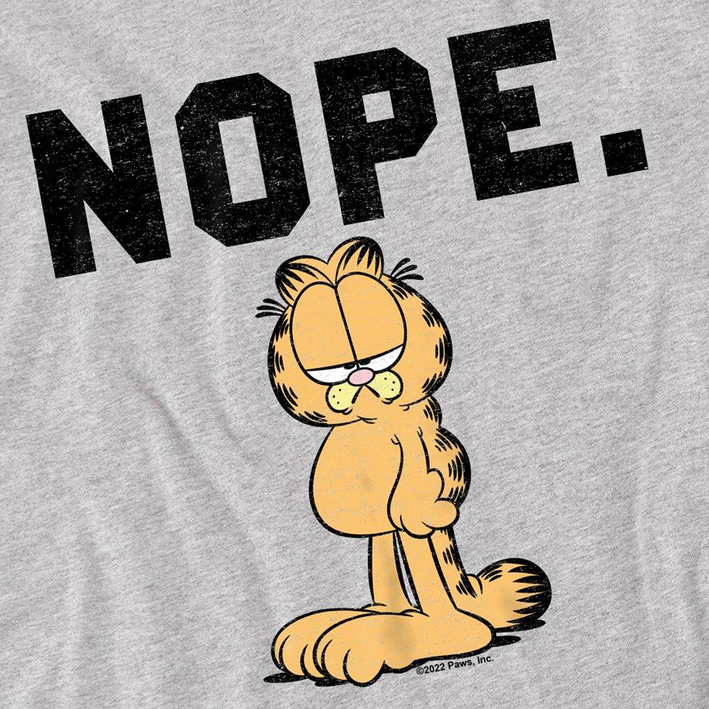 Light Grey - Garfield - Garfield Nope T Shirt Athletic Heather - 2