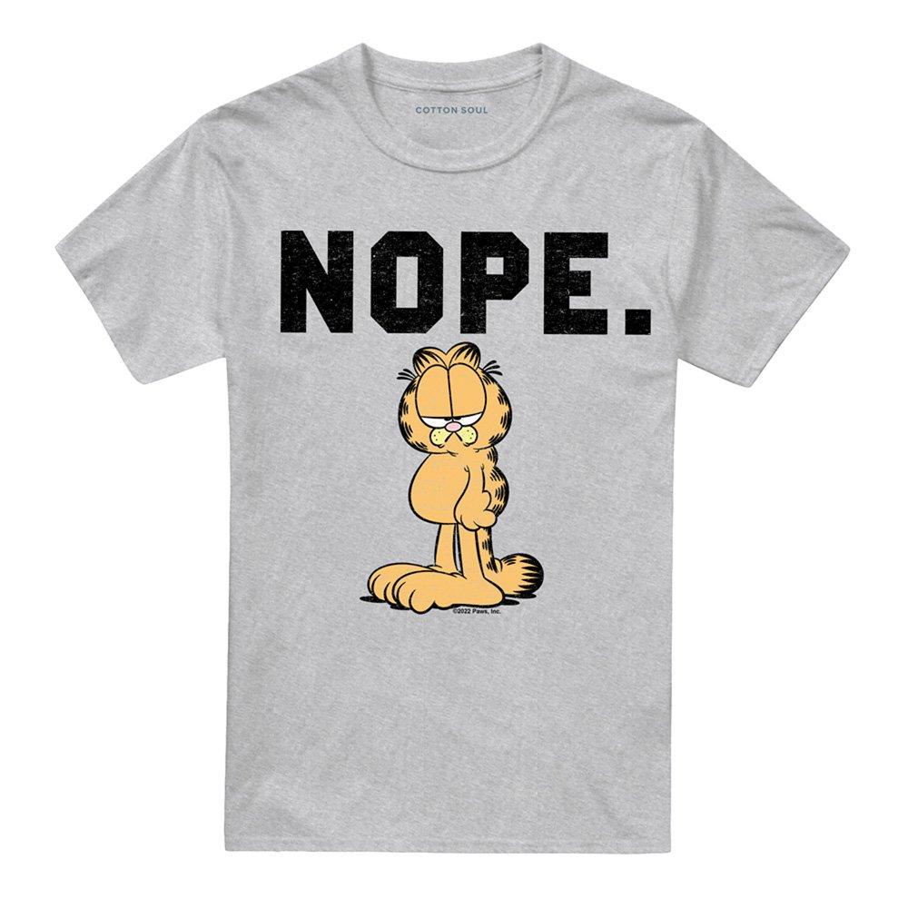 Light Grey - Garfield - Garfield Nope T Shirt Athletic Heather - 4