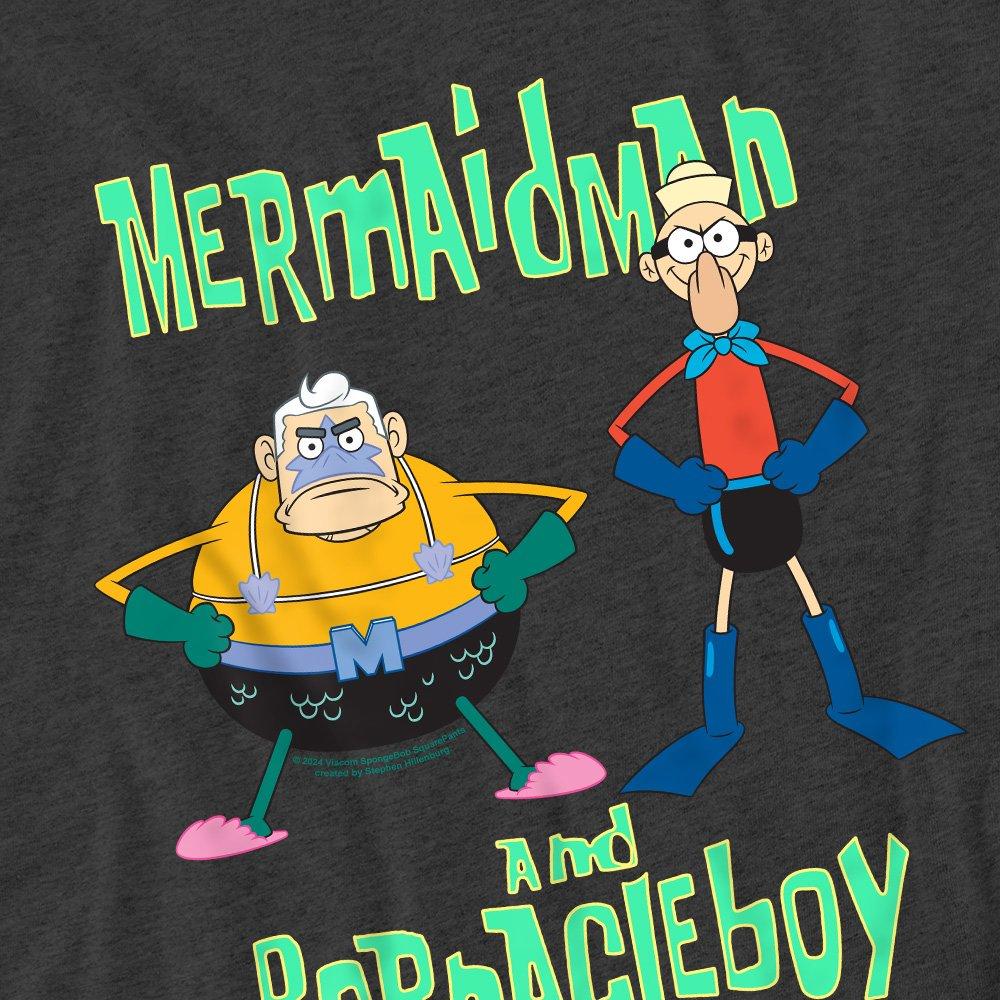 Charcoal - Spongebob - Spongebob Mermaid Man And Barnacle BoyT Shirt Cha - 2