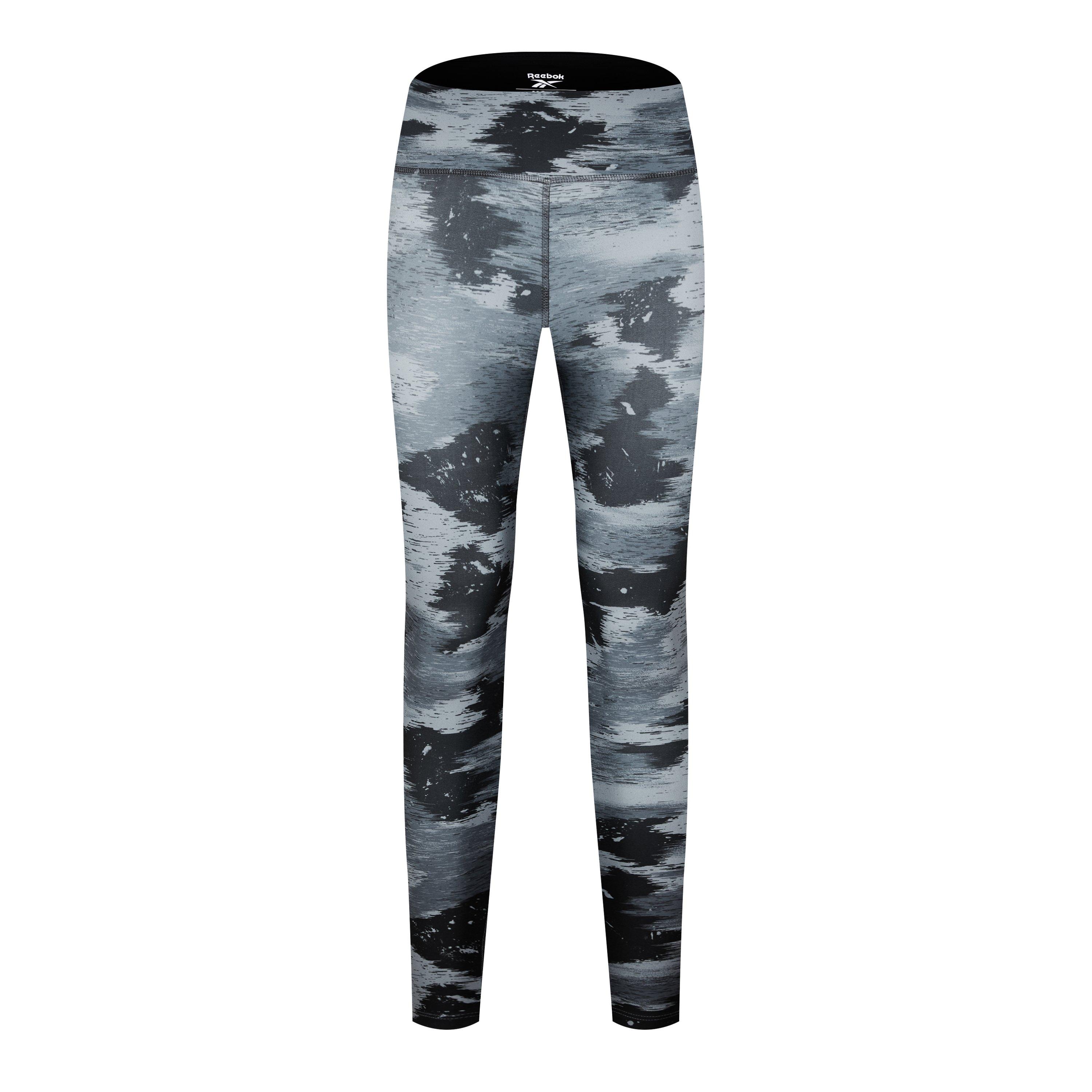 Reebok Women's Workout Ready Camo Print Gym Legging - Black - 4-6