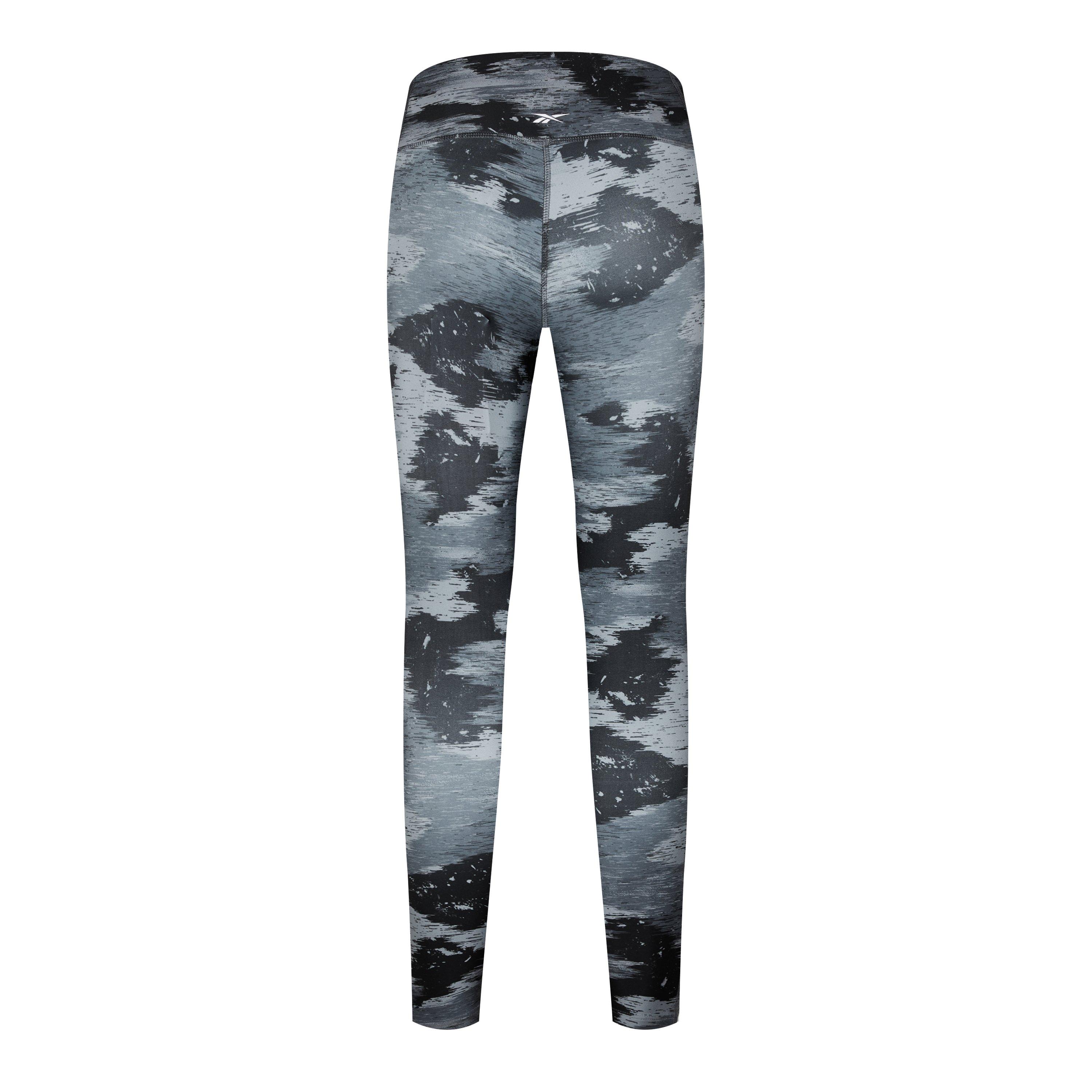 Black - Reebok - Workout Ready Camo Print Gym Legging - 2
