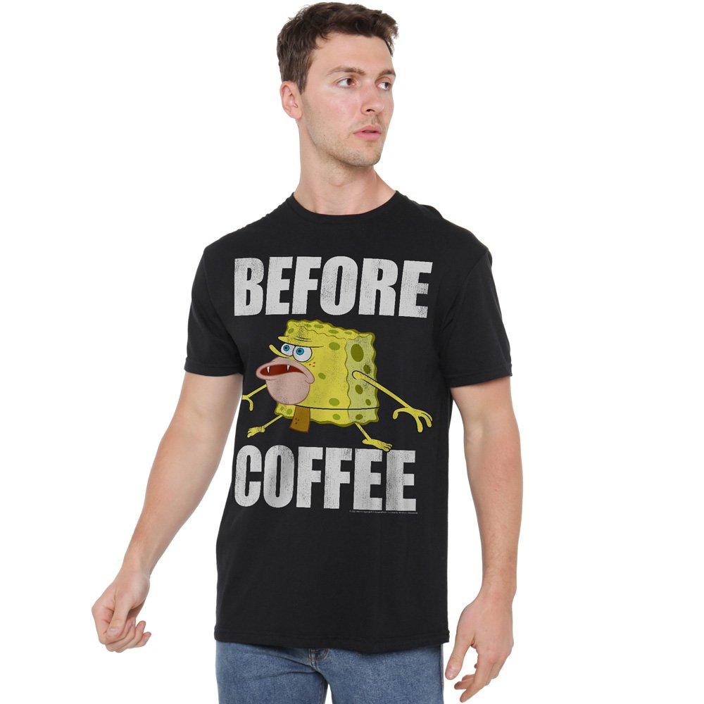 Black - Spongebob - Spongebob Before Coffee Meme Unisex T Shirt Black - 1