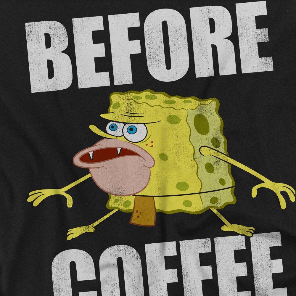 Black - Spongebob - Spongebob Before Coffee Meme Unisex T Shirt Black - 2