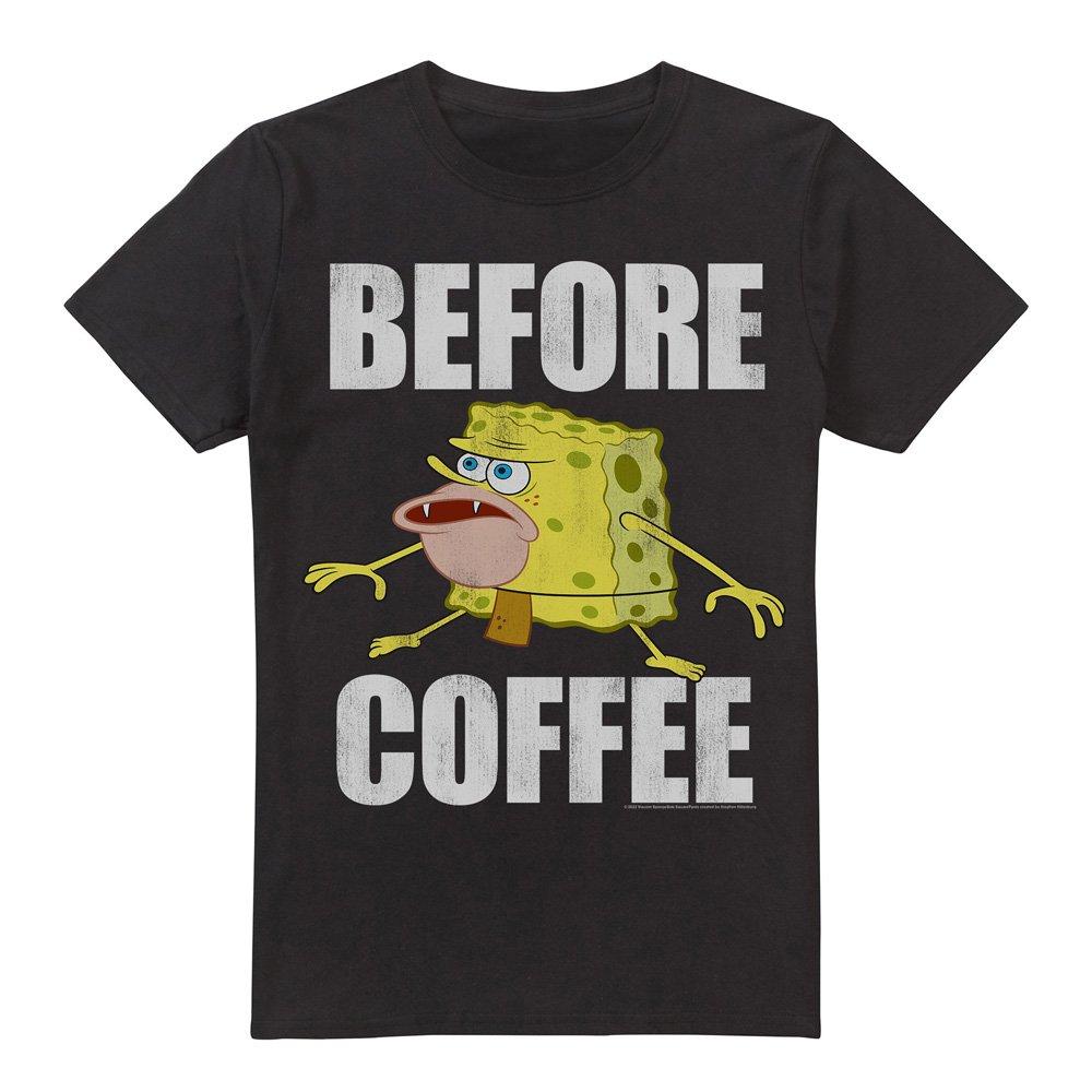 Black - Spongebob - Spongebob Before Coffee Meme Unisex T Shirt Black - 4