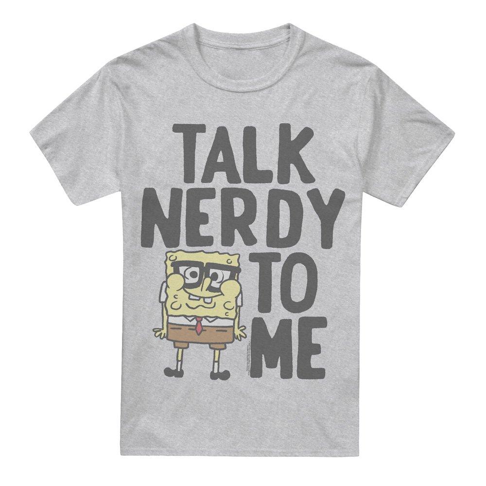 Light Grey - Spongebob - Spongebob Talk Nerdy To Me Unisex Adult T Shirt A - 4
