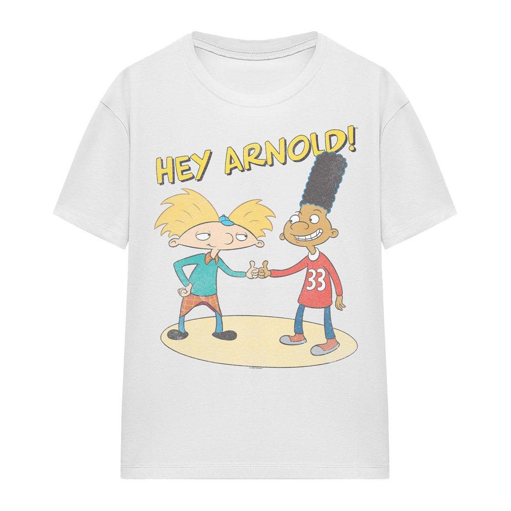 White - Nickelodeon - Hey Arnold Arnold & Gerald T-Shirt White - 4