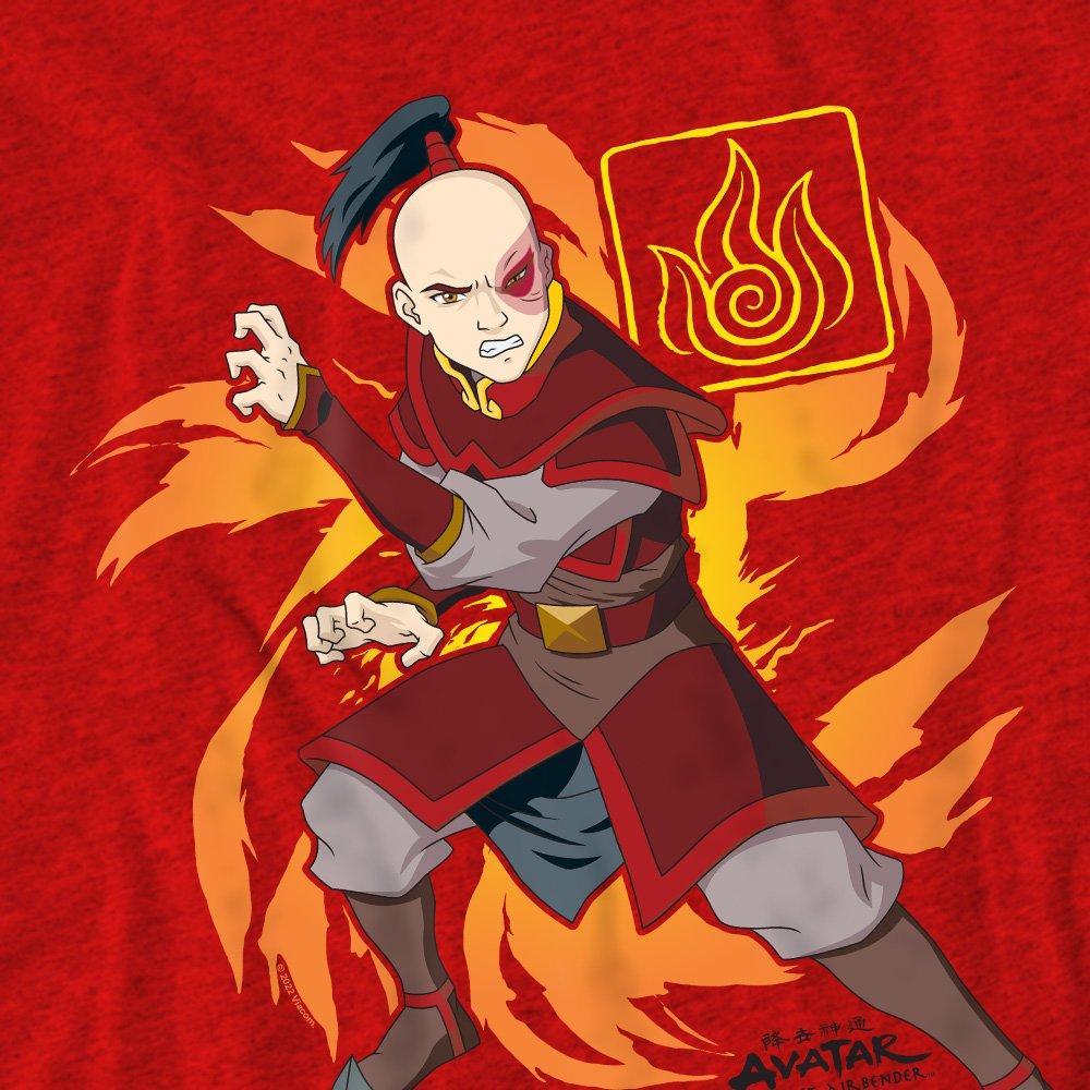 Red - Nickelodeon - Avatar The Last Airbender Zuko Flame Burst T-Shirt - 2