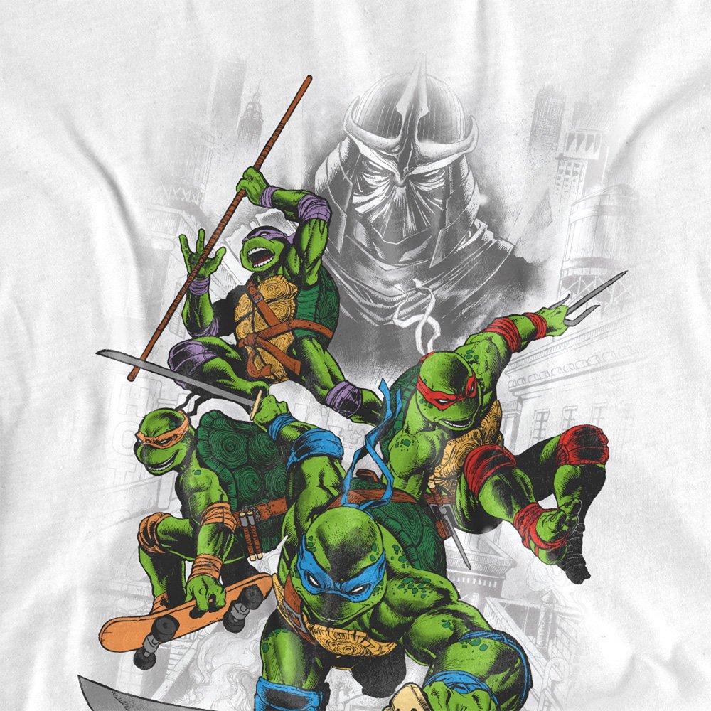 White - Teenage Mutant Ninja Turtles - Tmnt Shredder And Turtles Comic T Shirt White - 2