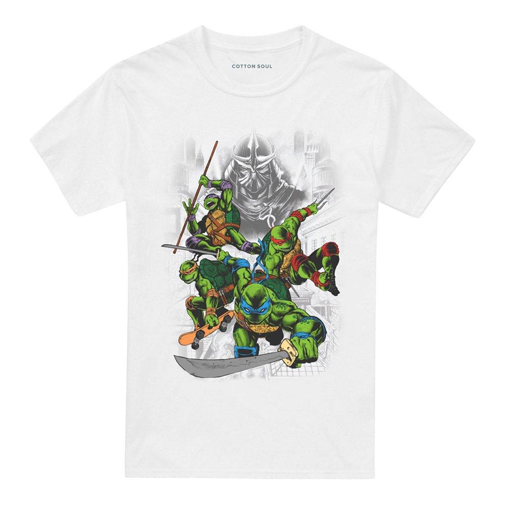 White - Teenage Mutant Ninja Turtles - Tmnt Shredder And Turtles Comic T Shirt White - 4
