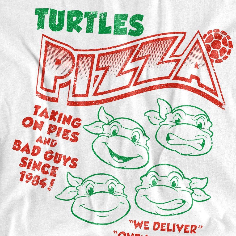 White - Teenage Mutant Ninja Turtles - TMNT Turtles Pizza Ladies T Shirt White - 2