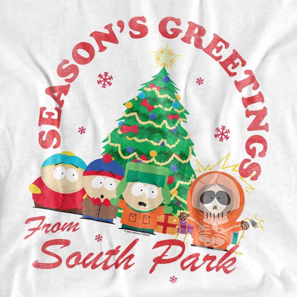 White - South Park - South Park Group Christmas T-Shirt White - 2