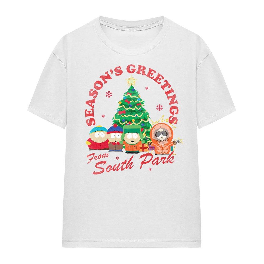 White - South Park - South Park Group Christmas T-Shirt White - 4
