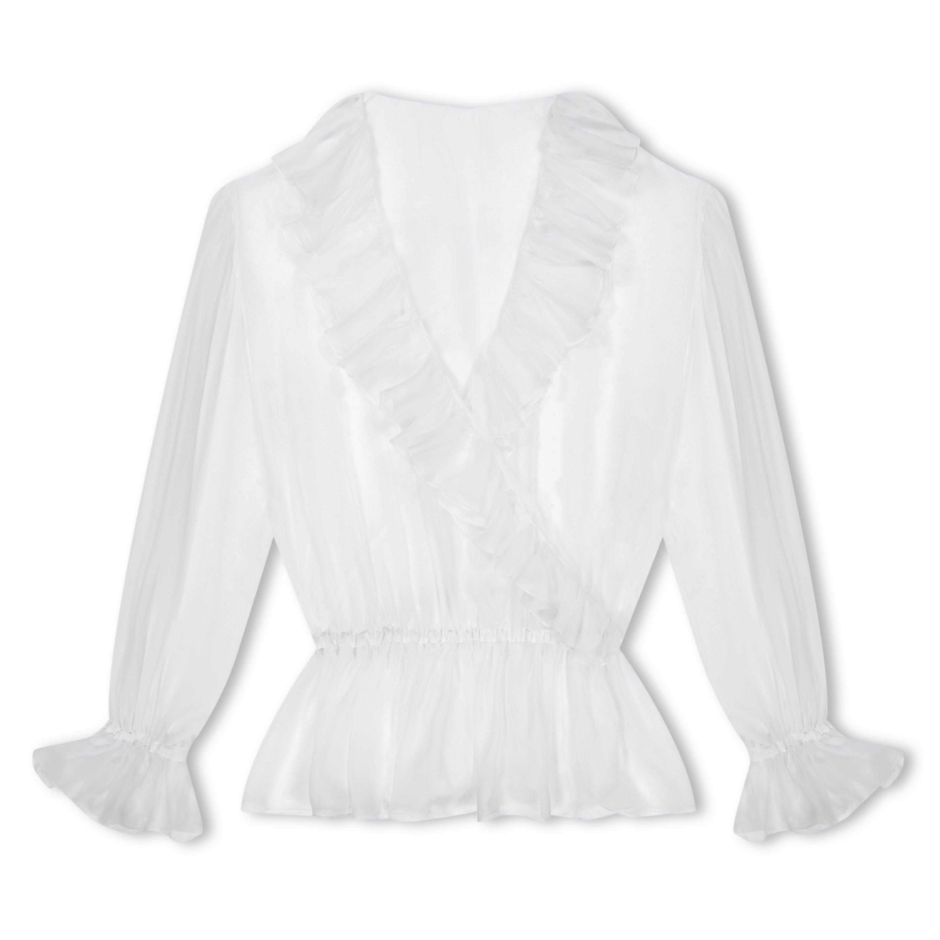 Op Wht W0800 - Dolce and Gabbana - Women's Long-Sleeve Plain Shirt - 1