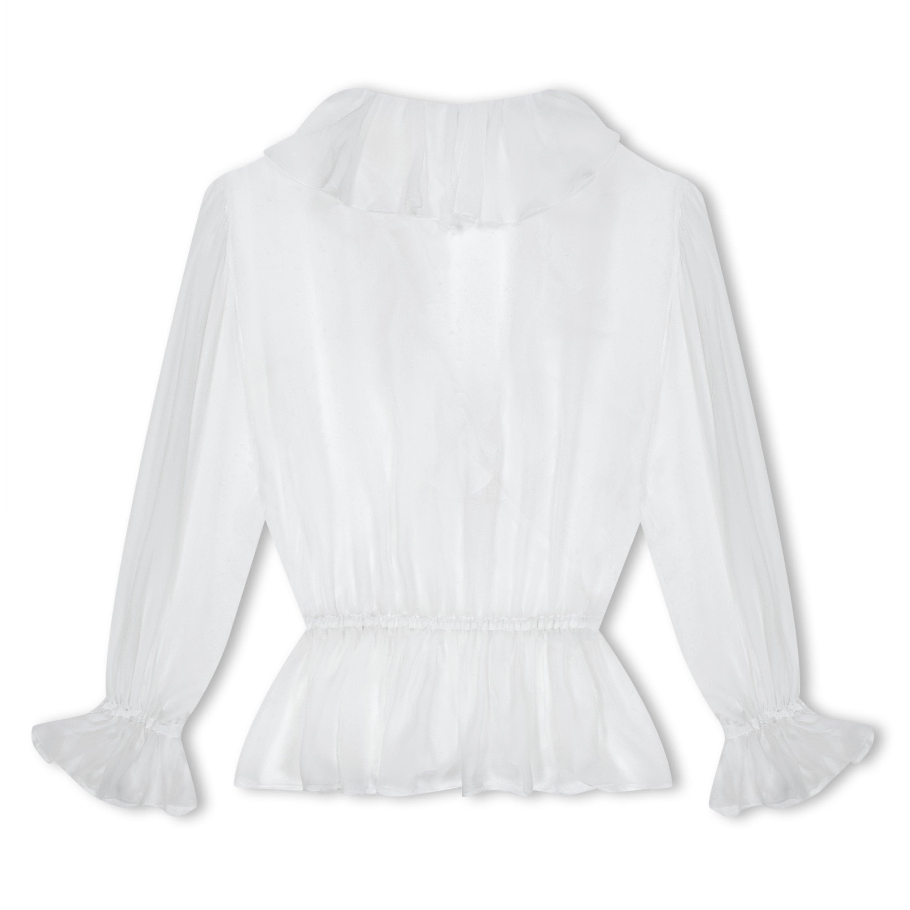 Op Wht W0800 - Dolce and Gabbana - Women's Long-Sleeve Plain Shirt - 2