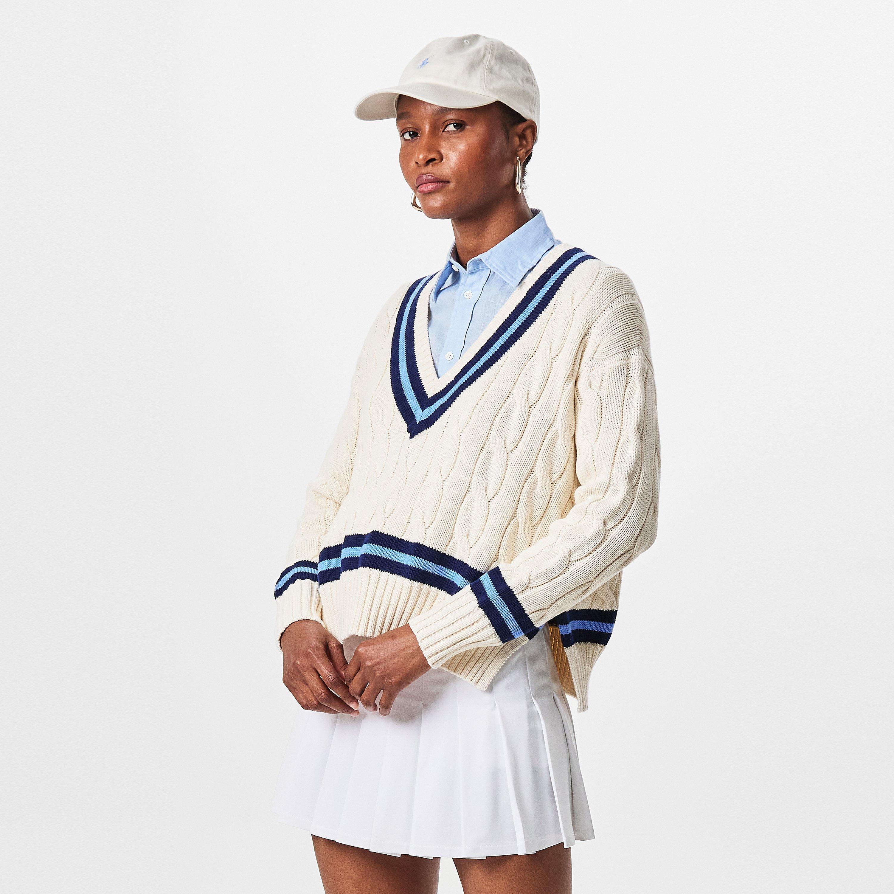 Cream/Navy Strp - Polo Ralph Lauren - Cricket Sweater - 2