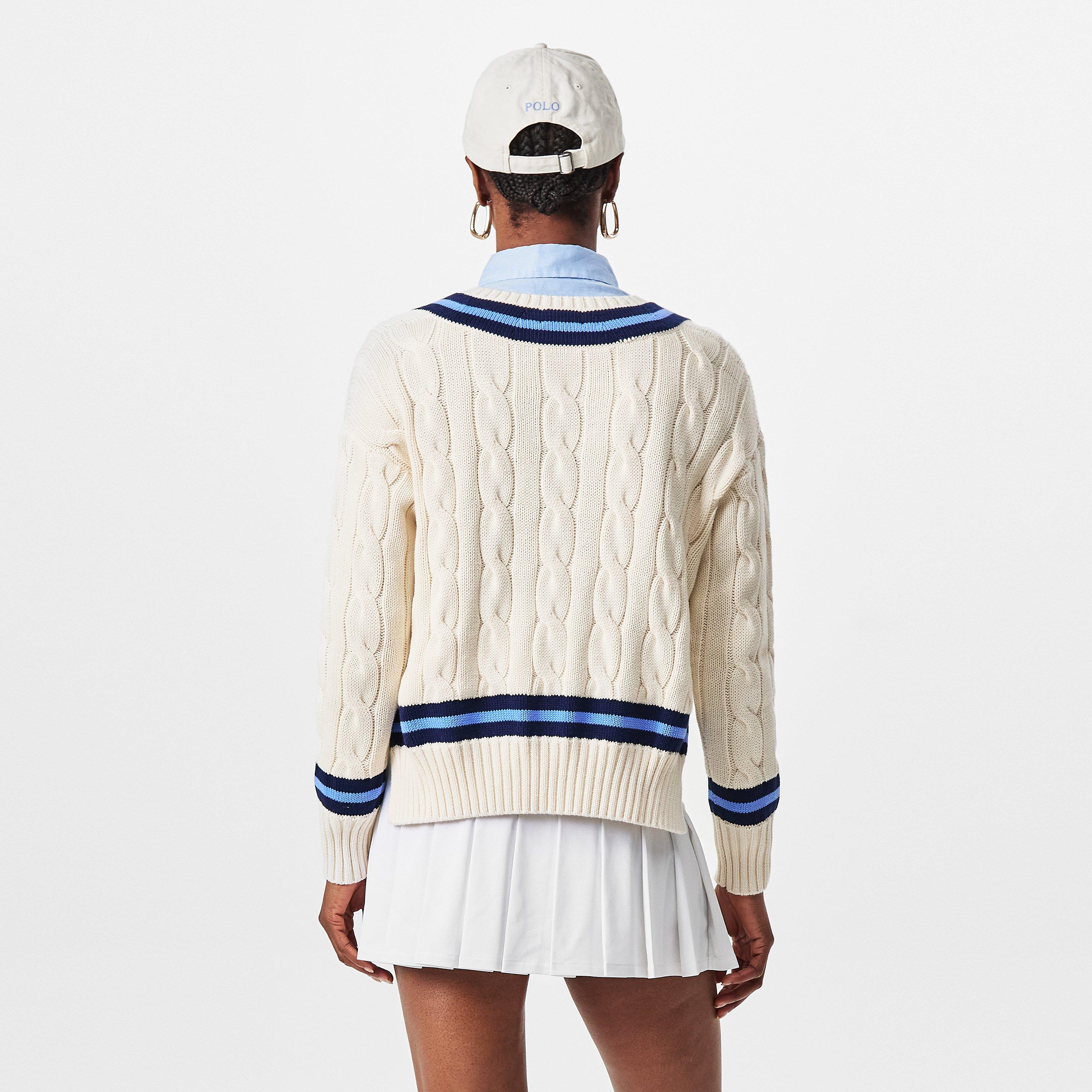 Cream/Navy Strp - Polo Ralph Lauren - Cricket Sweater - 3