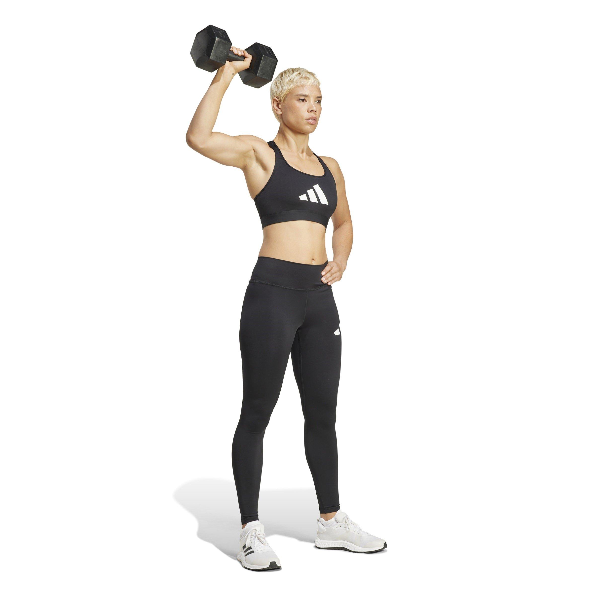 Black/White - adidas - Training Essentials Big Logo Leggings Womens - 4