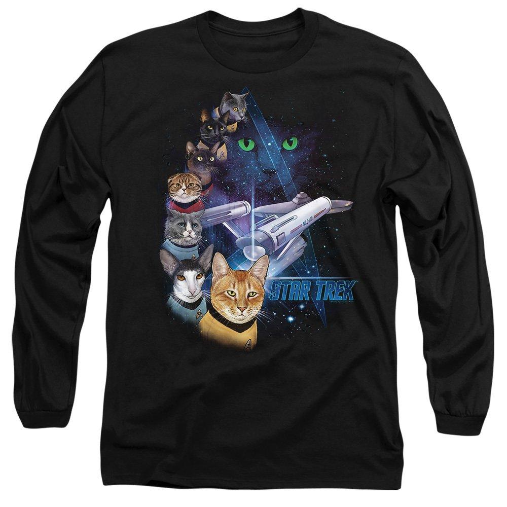 Black - Star Trek - Star Trek Feline Galaxy Long Sleeve T-Shirt Black - 1